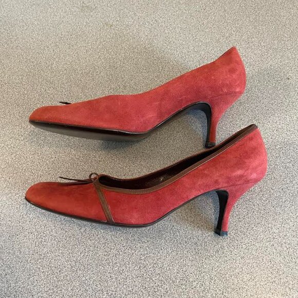 Brunomagli Vero Cuoio Red Suede Pumps ~ Size 9 ~ NEVER WORN! - Picture 4 of 10